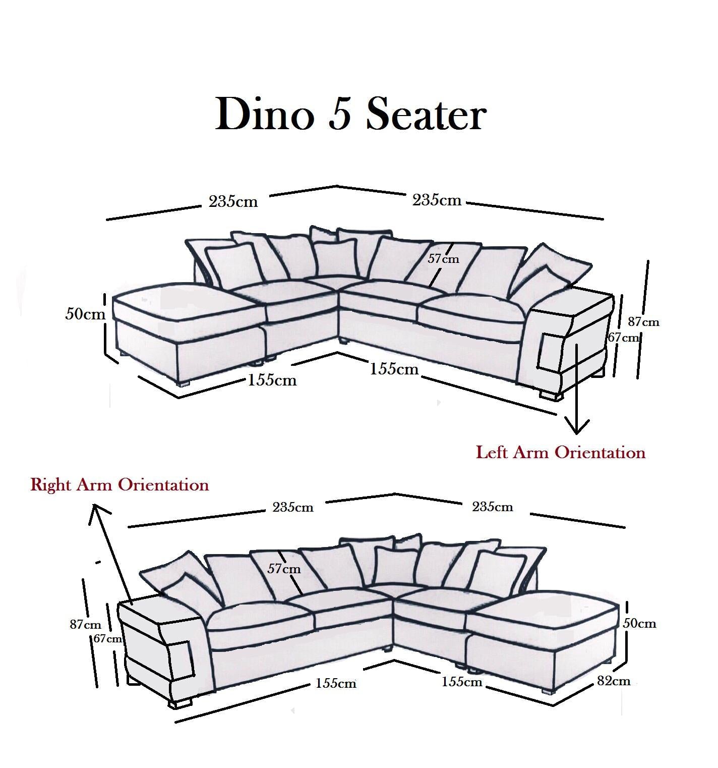 DINO Single Arm 5 Seater Sofa img UKFurnish.com