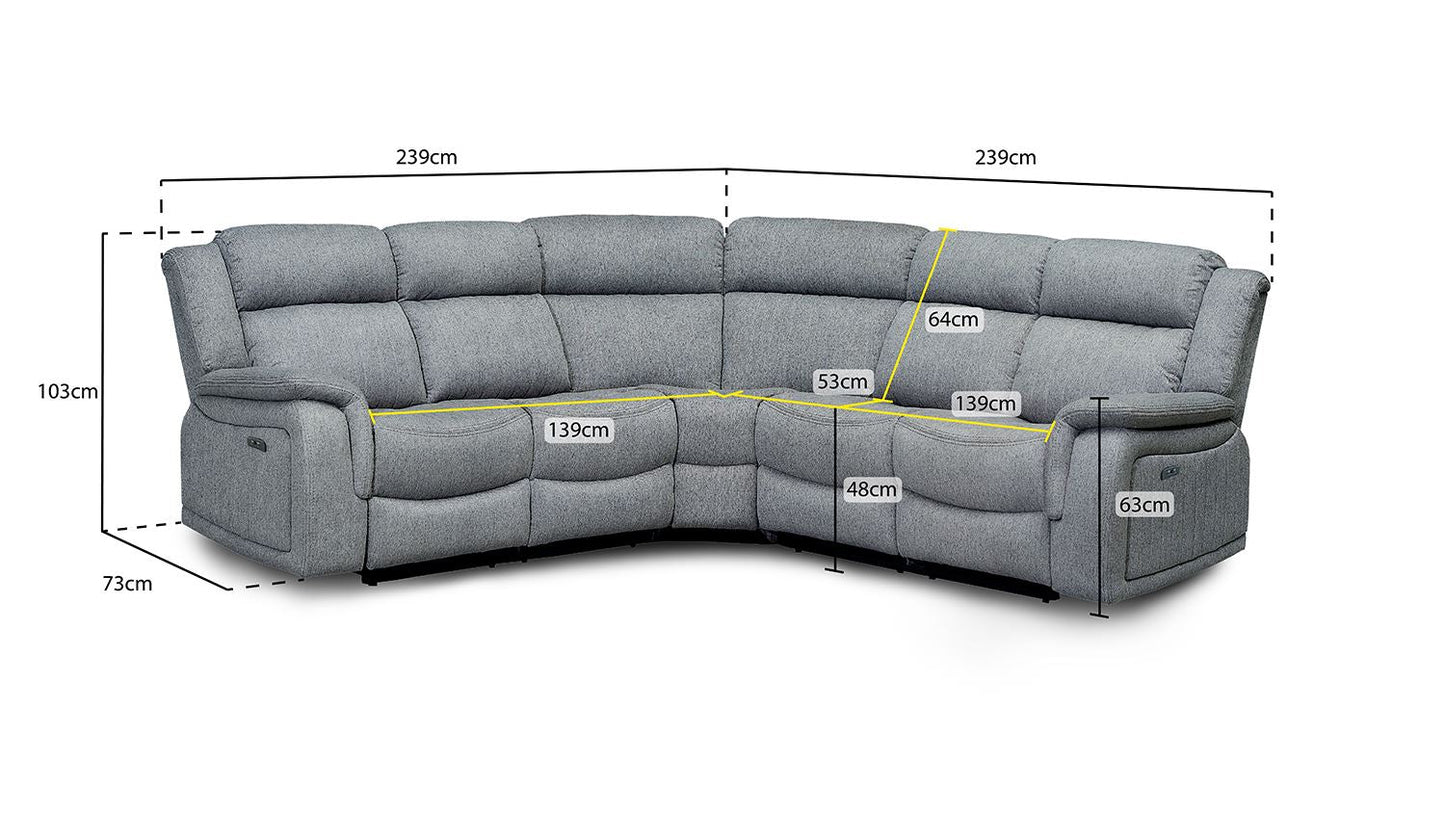Roma Chenille L-Shaped Recliner Corner Sofa – Modern Luxury Home Furniture