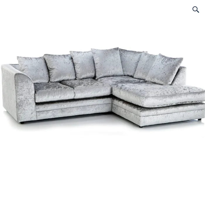 Dylan Crush Velvet 4 Seater Single Arm Left & Right Hand Corner Sofa
