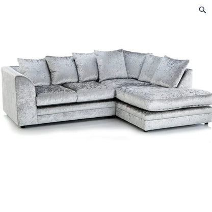 Dylan Crush Velvet 4 Seater Single Arm Left & Right Hand Corner Sofa
