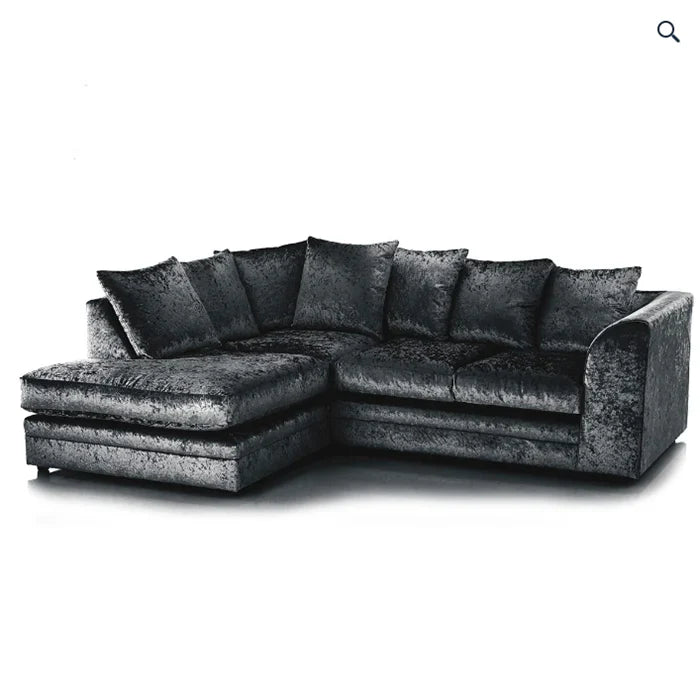 Dylan Crush Velvet 4 Seater Single Arm Left & Right Hand Corner Sofa