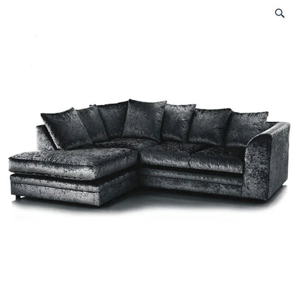 Dylan Crush Velvet 4 Seater Single Arm Left & Right Hand Corner Sofa