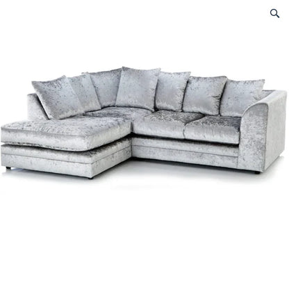 Dylan Crush Velvet 4 Seater Single Arm Left & Right Hand Corner Sofa