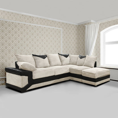 DINO Jumbo Cord 5 Seater Single Arm Left & Right Hand Corner Sofa