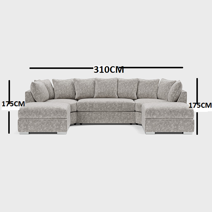 Bishop U-Shape Kensigton Scatter Back Moveable Footstools Rolled Arms Sofa
