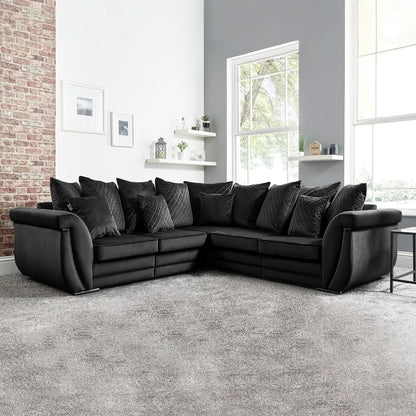 Falcon Chenille Fabric 5 Seater Wide Armrest Comfortable Luxurious Corner Sofa