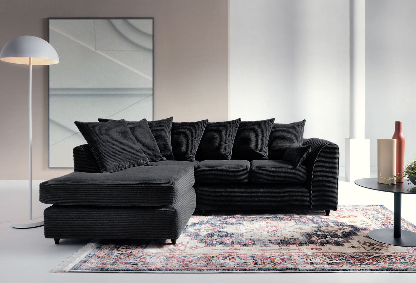 Byron Jumbo Single Arm 4 Seater Left & Right Hand Luxury Sofa  With Footstool