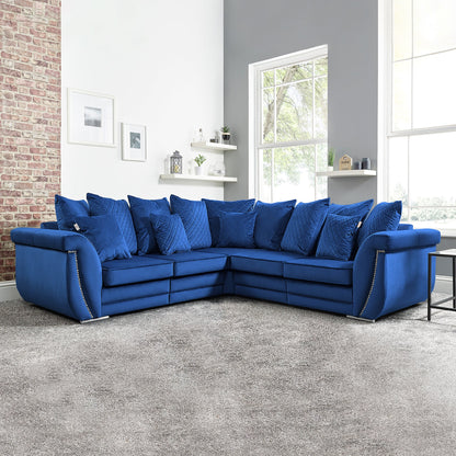 Falcon Chenille Fabric 5 Seater Wide Armrest Comfortable Luxurious Corner Sofa