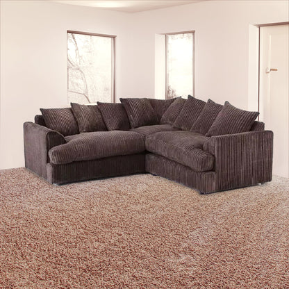Liverpool 5 seater corner sofa with foot stool brown color jumbocord fabric
