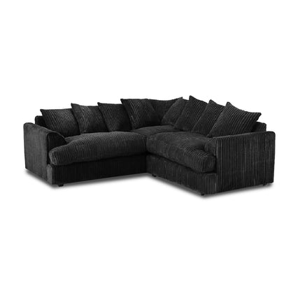 Liverpool 5 seater corner sofa with foot stool black color jumbocord fabric
