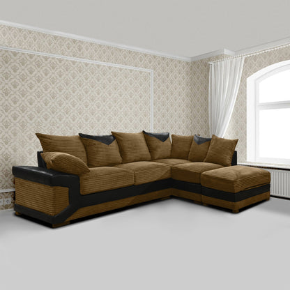 DINO Jumbo Cord 5 Seater Single Arm Left & Right Hand Corner Sofa