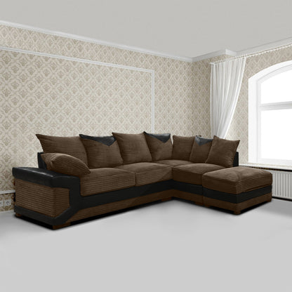 DINO Jumbo Cord 5 Seater Single Arm Left & Right Hand Corner Sofa