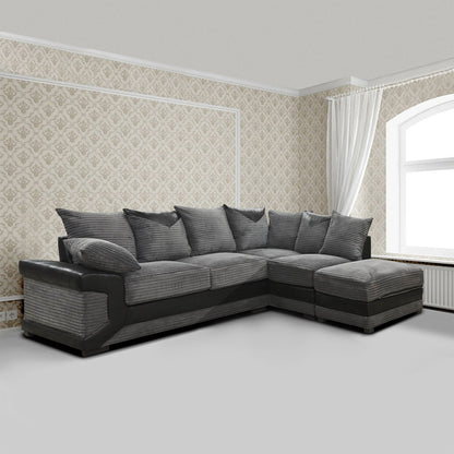 DINO Jumbo Cord 5 Seater Single Arm Left & Right Hand Corner Sofa