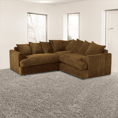 Liverpool 5 seater corner sofa with foot stool camel color jumbocord fabric
