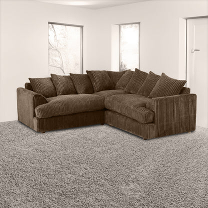 Liverpool 5 seater corner sofa with foot stool chocklate color jumbocord fabric
