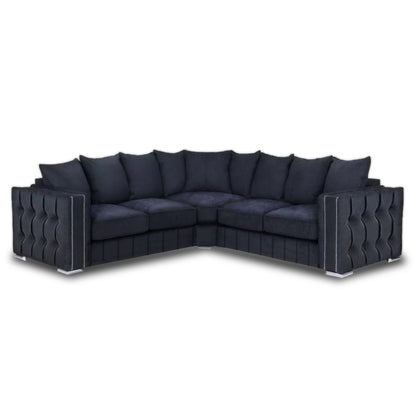 Maya Plush Velvet Sofa 5 Seater Wide Armrests Luxury Corner Sofa