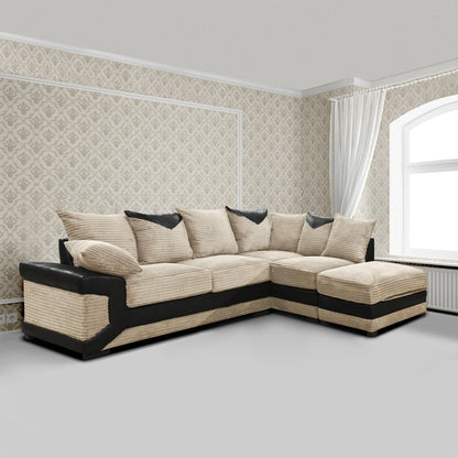 DINO Jumbo Cord 5 Seater Single Arm Left & Right Hand Corner Sofa