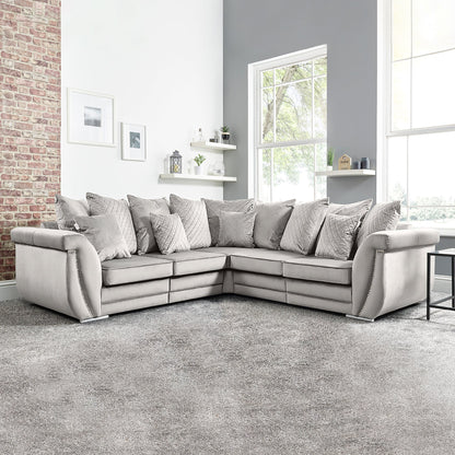 Falcon Chenille Fabric 5 Seater Wide Armrest Comfortable Luxurious Corner Sofa