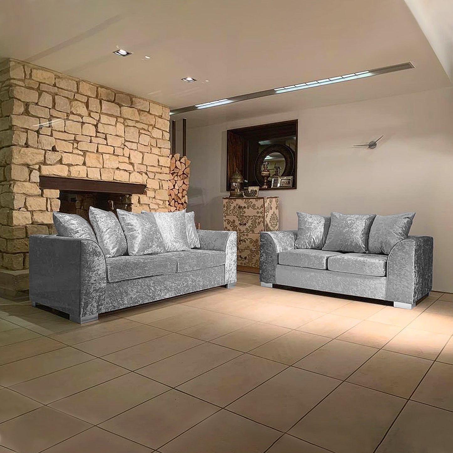 Dylan Crush Velvet 3+2 Seater Sofa