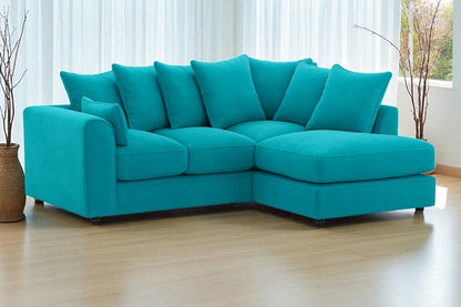 Dylan Plush Velvet 4 Seater Single Arm Left & Right Hand Corner Sofa