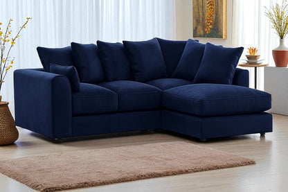 Dylan Plush Velvet 4 Seater Single Arm Left & Right Hand Corner Sofa