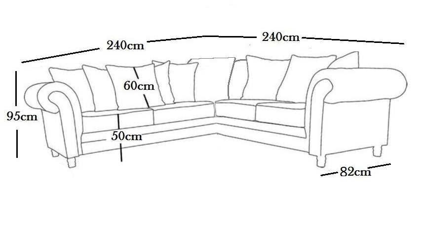 Nicola Kensigton 4 Seater Comfortable Stylish  Corner Sofa