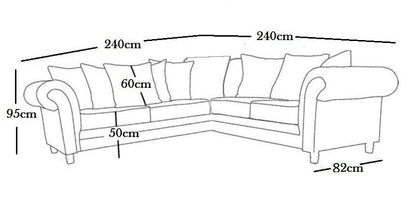 Nicola Kensigton 4 Seater Comfortable Stylish  Corner Sofa