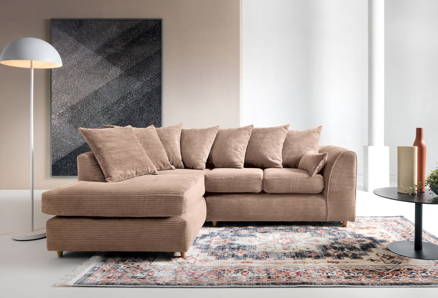 Byron Jumbo Single Arm 4 Seater Left & Right Hand Luxury Sofa  With Footstool