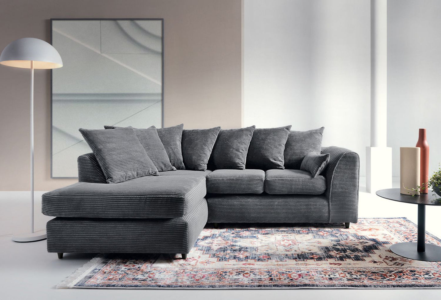 Byron Jumbo Single Arm 4 Seater Left & Right Hand Luxury Sofa  With Footstool