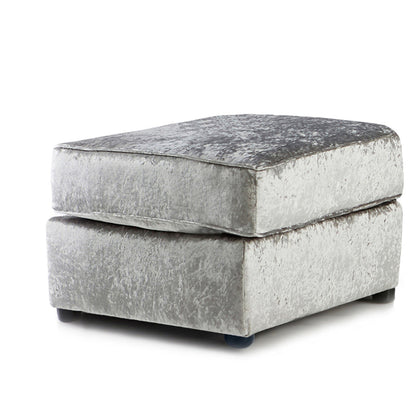 Gray textured ottoman on a white background