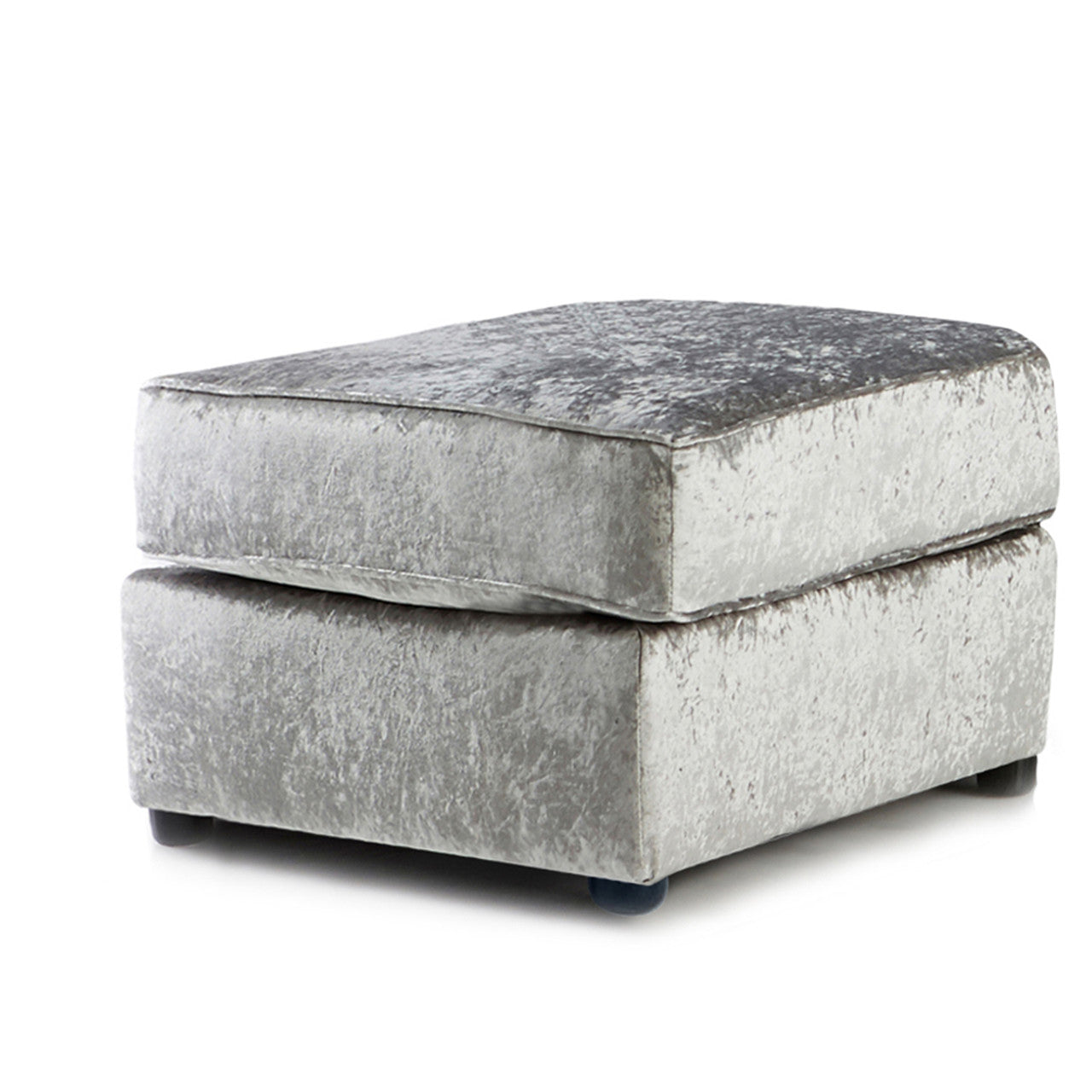 Gray textured ottoman on a white background
