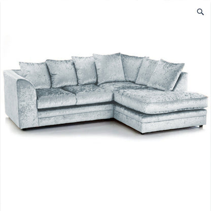 Dylan Crush Velvet 4 Seater Single Arm Left & Right Hand Corner Sofa