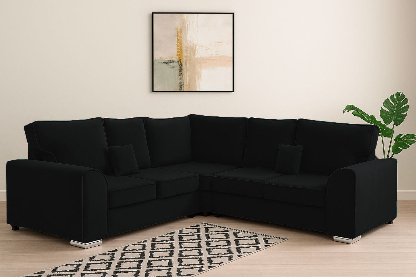 Dylan Plush Velvet Dual Arm High Back 5 Seater Sofa