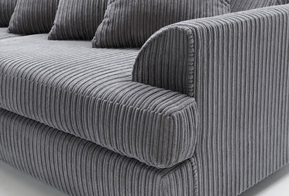 Liverpool Jumbo 5 Seater Wide Armrests With Footstool High quality Fabric Sofa