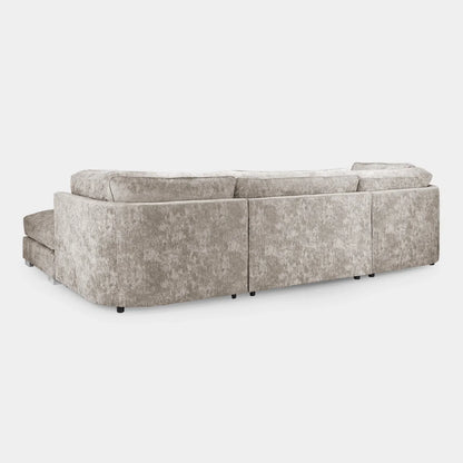 Gray sectional sofa on a white background