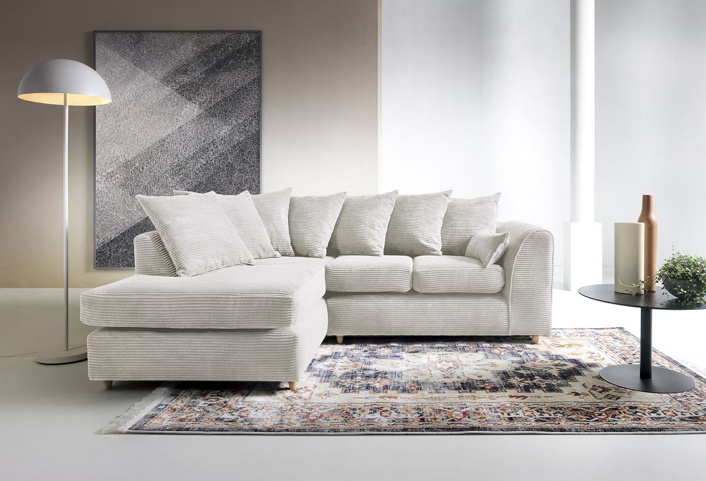 Byron Jumbo Single Arm 4 Seater Left & Right Hand Luxury Sofa  With Footstool