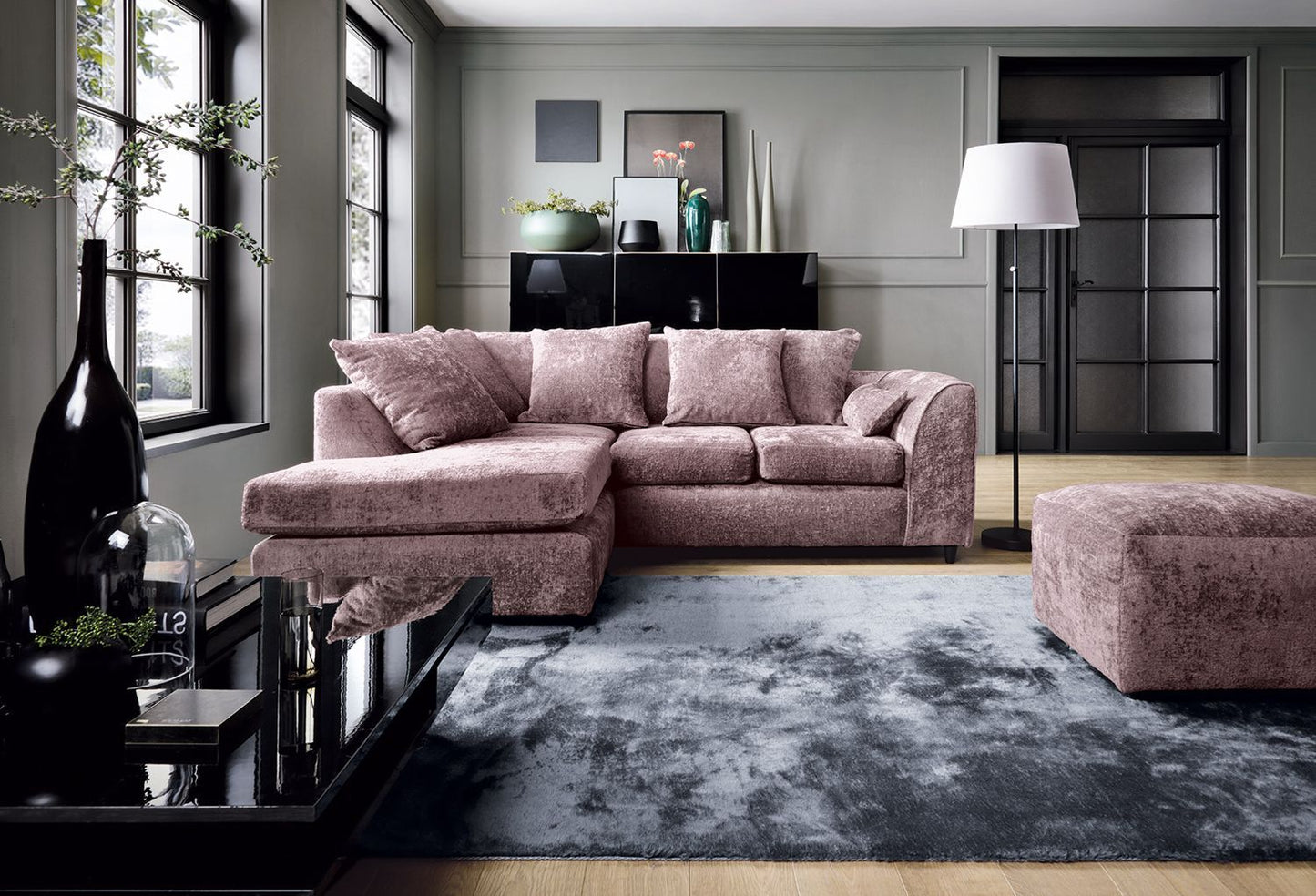 Dilano Chenille Fabric Corner Sofa Left or Right Facing L-Shaped Sofa