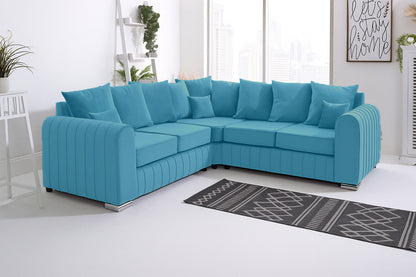 sky sectional sofa in a living room setting with a rug and decor.