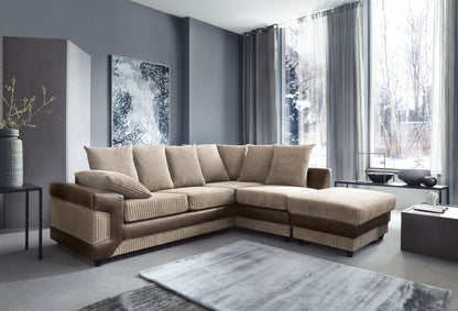 DINO Jumbo Cord 5 Seater Single Arm Left & Right Hand Corner Sofa