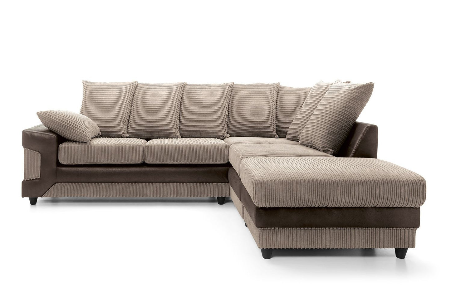 DINO Jumbo Cord 5 Seater Single Arm Left & Right Hand Corner Sofa