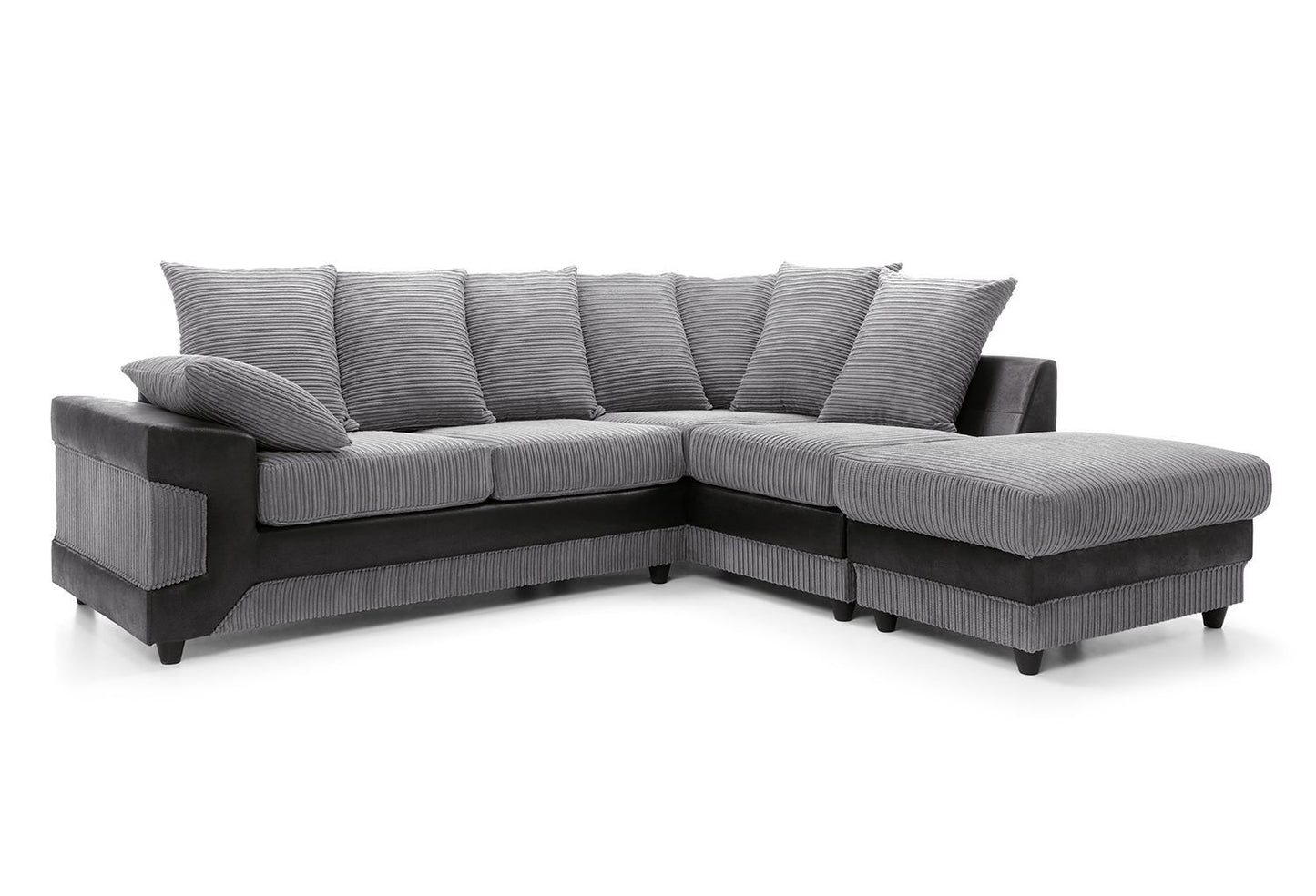 DINO Jumbo Cord 5 Seater Single Arm Left & Right Hand Corner Sofa