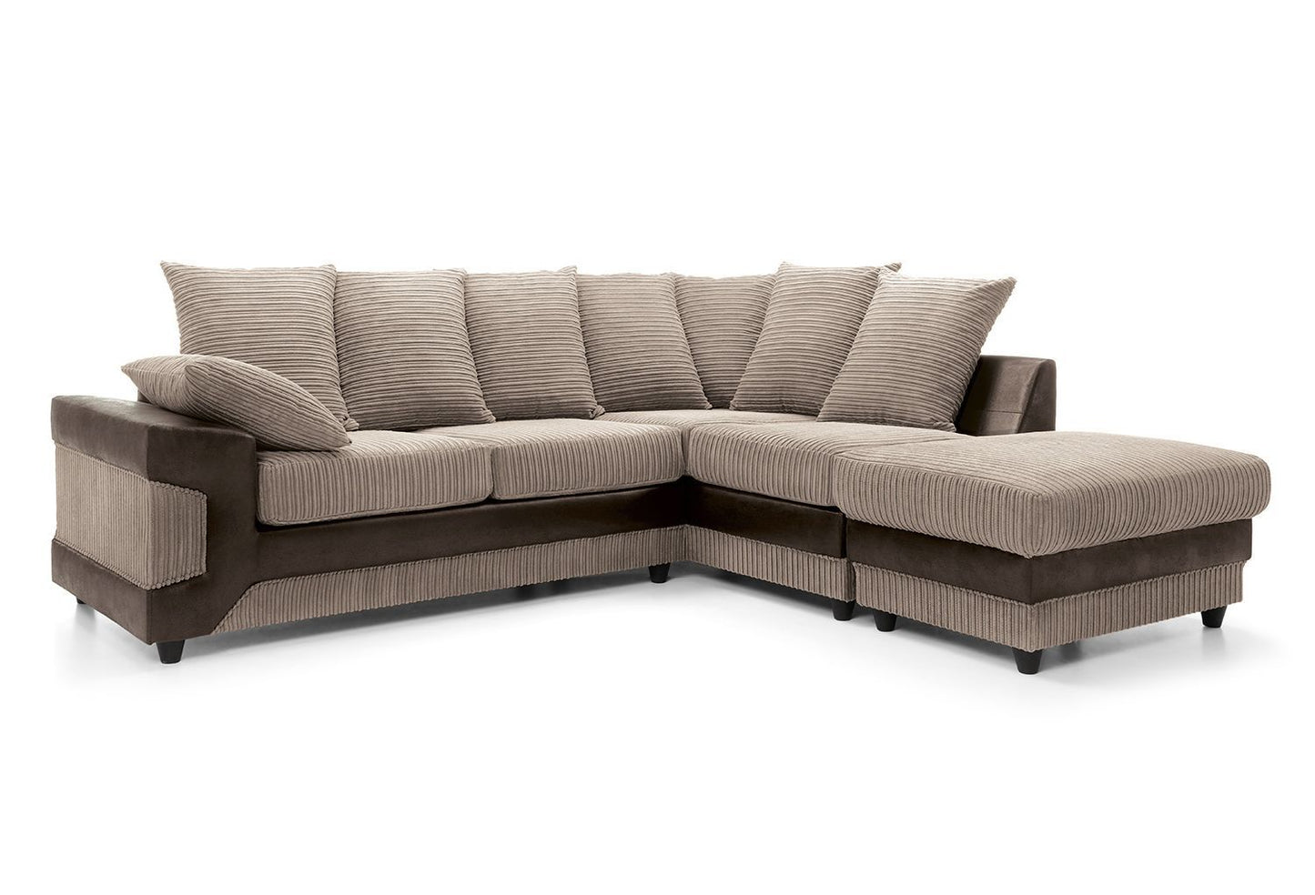 DINO Jumbo Cord 5 Seater Single Arm Left & Right Hand Corner Sofa