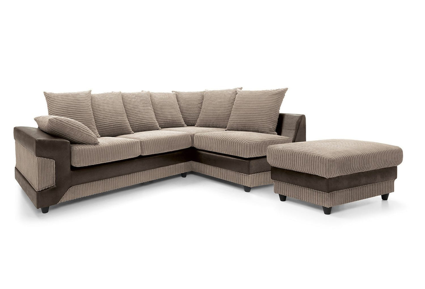 DINO Jumbo Cord 5 Seater Single Arm Left & Right Hand Corner Sofa