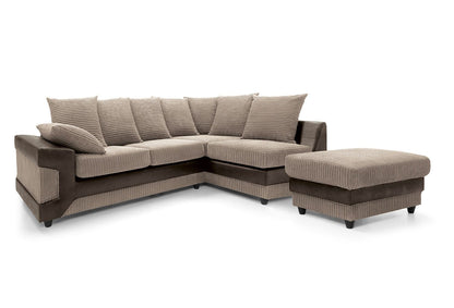 DINO Jumbo Cord 5 Seater Single Arm Left & Right Hand Corner Sofa