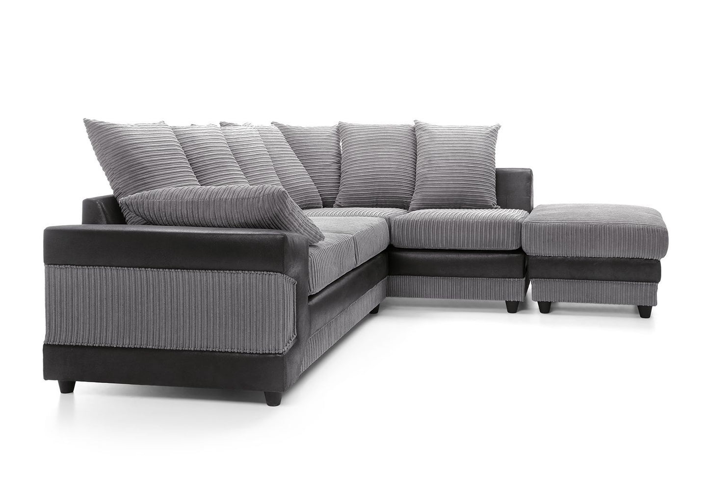 DINO Jumbo Cord 5 Seater Single Arm Left & Right Hand Corner Sofa