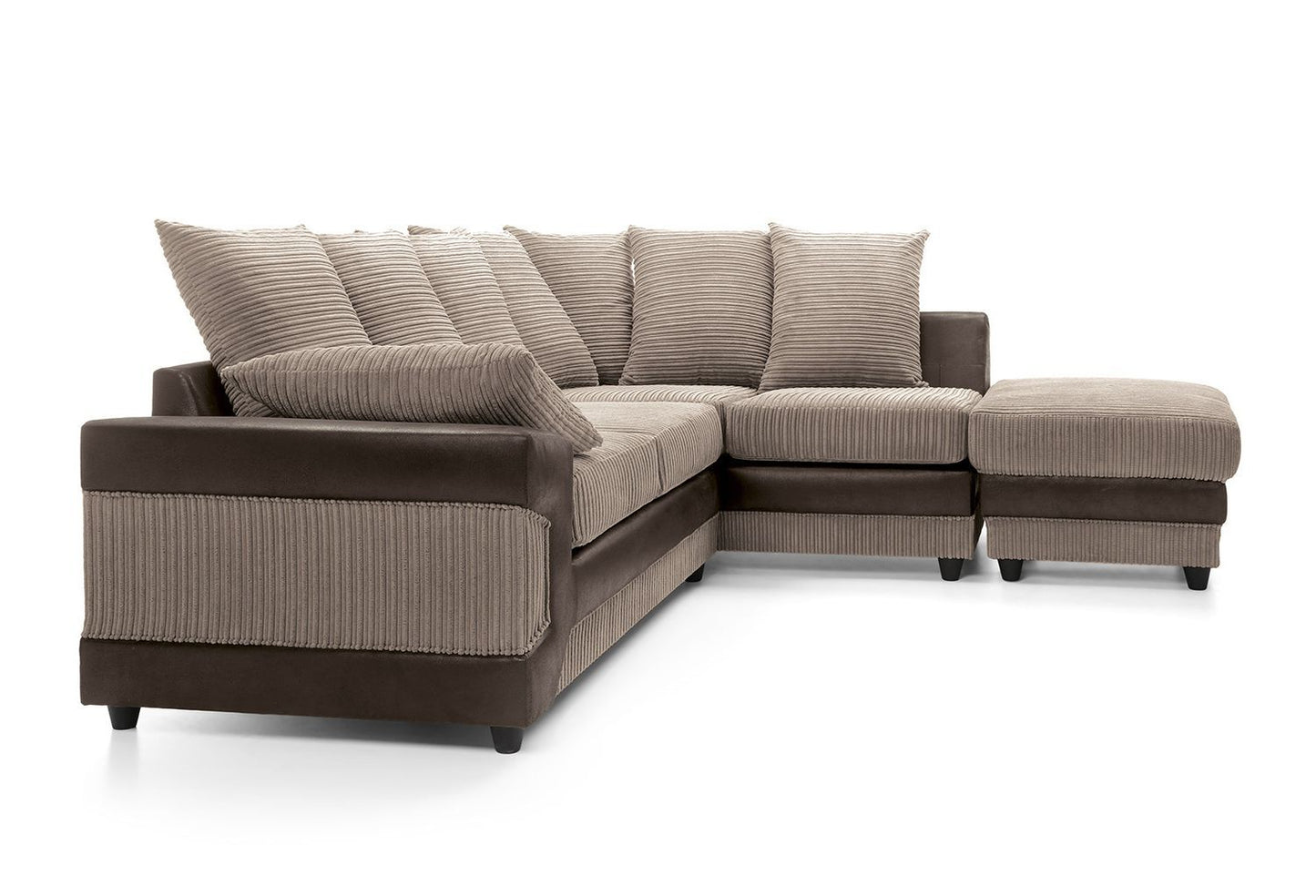 DINO Jumbo Cord 5 Seater Single Arm Left & Right Hand Corner Sofa