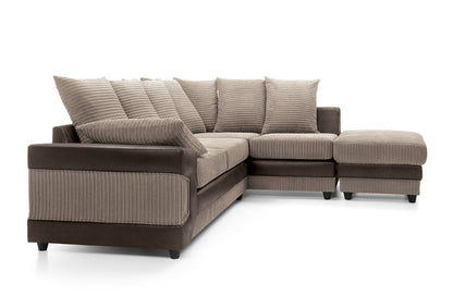 DINO Jumbo Cord 5 Seater Single Arm Left & Right Hand Corner Sofa