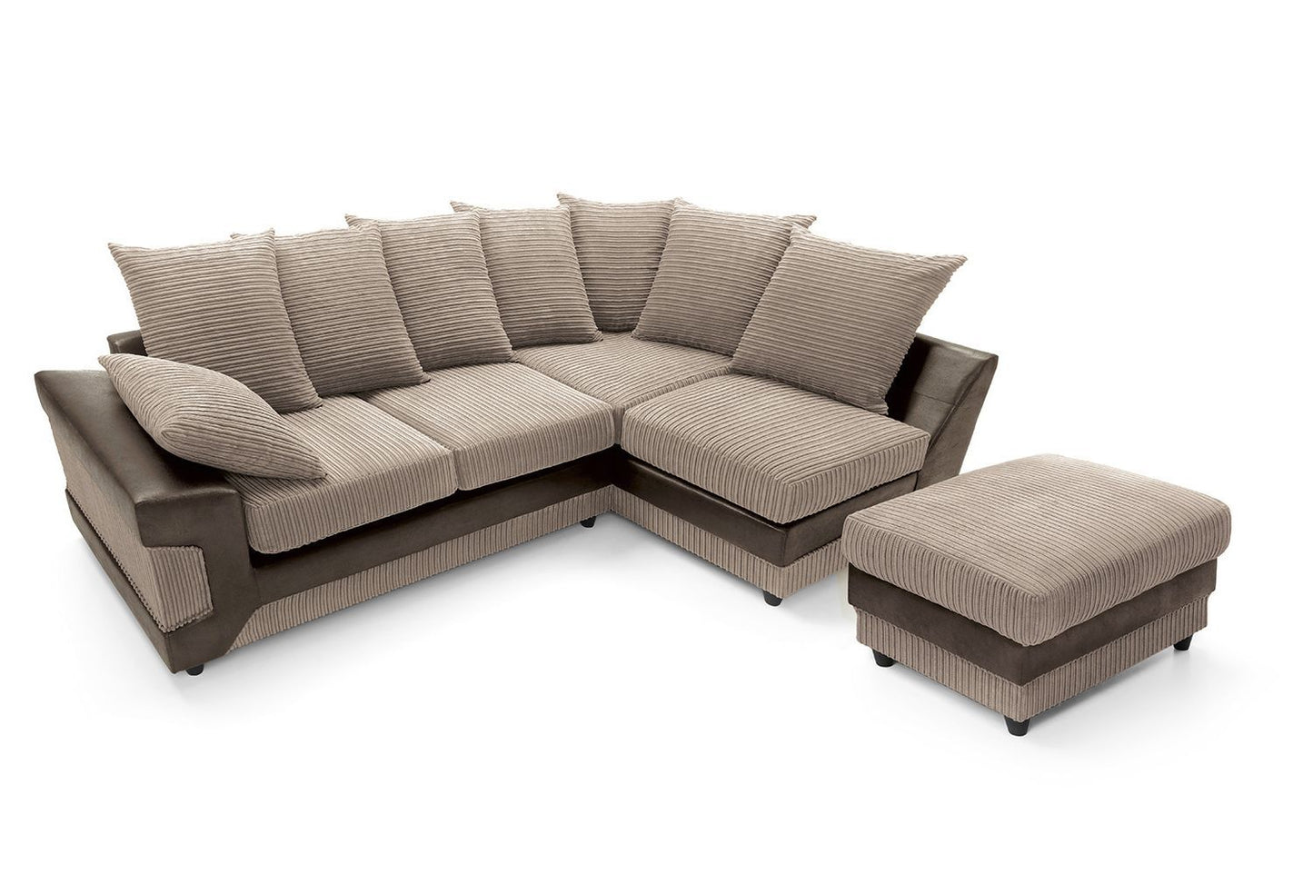 DINO Jumbo Cord 5 Seater Single Arm Left & Right Hand Corner Sofa