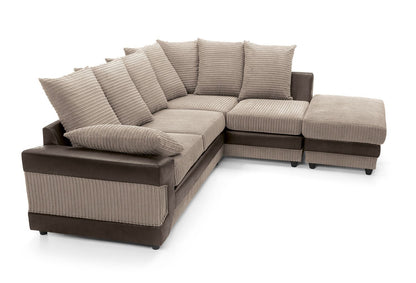 DINO Jumbo Cord 5 Seater Single Arm Left & Right Hand Corner Sofa