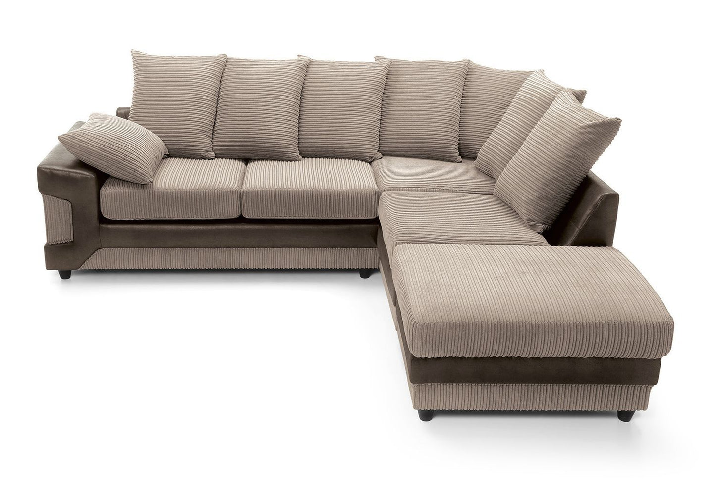 DINO Jumbo Cord 5 Seater Single Arm Left & Right Hand Corner Sofa